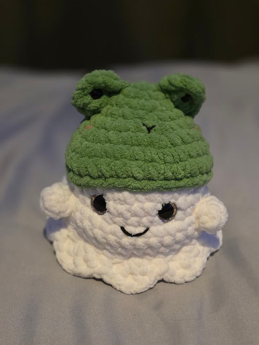ghostie plush with frog hat