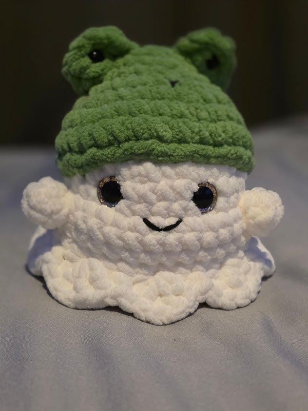 ghostie plush with frog hat