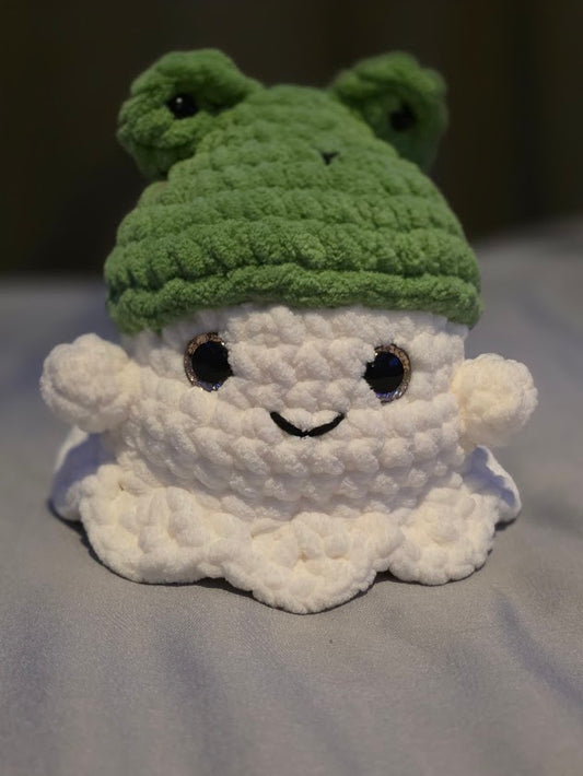 ghostie plush with frog hat